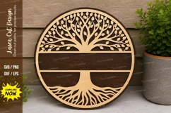 Tree of Life Circle Frame laser Cut svg Cutting file Product Image 1
