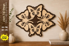Butterfly Floral Decor laser Cut svg Cutting file butterfly Product Image 1