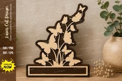 Butterfly Branch Name Frame laser Cut svg Cutting file Product Image 1
