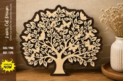 Butterfly Tree of Life Laser Cut SVG |Intricate Nature Wall Product Image 1