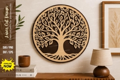 Circle Tree of Life Frame laser Cut svg Cutting file circle Product Image 1