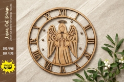 Double Angel Wooden Wall Clock | Laser Cut Guardian Angel Product Image 1