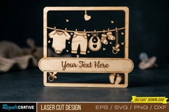 Baby Clothesline Frame Cut ,Baby Clothesline Frame Laser Cut Product Image 1