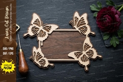Butterfly Circle laser Cut svg Cutting file butterfly circle Product Image 1