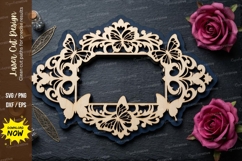 Ornate Name Frame laser Cut svg Cutting file ornate frame Product Image 1