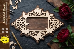 Vintage Oval Frame laser Cut svg Cutting file oval frame svg Product Image 1