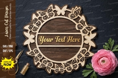 Butterfly Name Frame laser Cut svg Cutting file butterfly Product Image 1