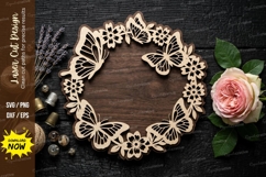 Leaf Wreath Frame laser Cut svg Cutting file leaf wreath svg Product Image 1