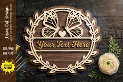 utterfly Floral Frame laser Cut svg Cutting file butterfly Product Image 1