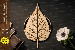 Leaf Wooden Wall Clock Artistic Design | Laser Cut Nature Product Image 1
