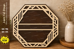 Geometric Name Plate laser Cut svg Cutting file, geometric Product Image 1