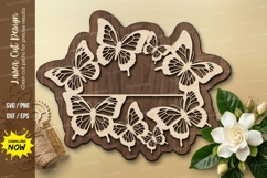 Butterfly Floral Frame laser cut svg File butterfly floral Product Image 1