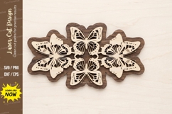 Butterfly Floral Mandala laser cut svg File butterfly floral Product Image 1