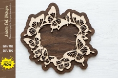 Butterfly Wreath Decor laser cut svg File butterfly wreath Product Image 1