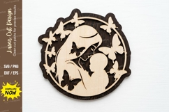 Mother Baby Moon Art laser cut svg File mother baby moon Product Image 1