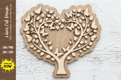 Heart Tree Wall Art laser cut svg File heart tree laser cut Product Image 1