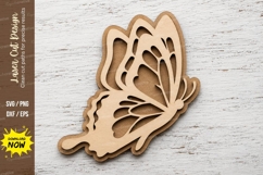 Butterfly Side Profile laser cut svg File butterfly side Product Image 1