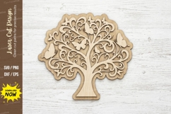 Floral Tree Mandala laser cut svg File floral tree mandala Product Image 1