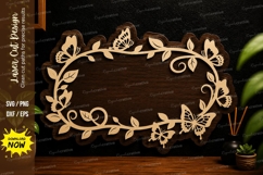 Butterfly Vine Name Frame laser cut svg File butterfly vine Product Image 1