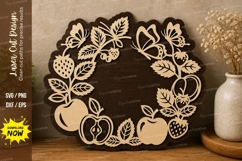 Fruit Floral Wreath laser cut svg File fruit floral wreath Product Image 1