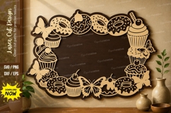 Sweet Dessert Frame laser cut svg File dessert frame laser Product Image 1