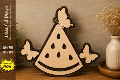 Watermelon Butterfly Art laser cut svg File watermelon b Product Image 1
