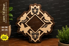 Butterfly Diamond Frame laser cut svg File butterfly Product Image 1