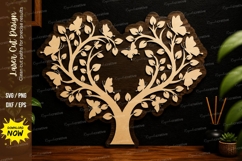 Heart Tree Floral Art laser cut svg File heart tree floral Product Image 1
