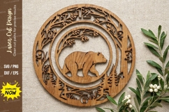 Wild Bear Nature Laser Cut, bear svg, wild bear, nature svg Product Image 1