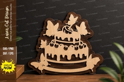 Birthday Cake Design laser cut svg File birthday cake laser Product Image 1