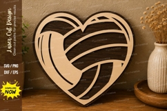 Heart Wave Design laser cut svg File heart wave laser cut Product Image 1