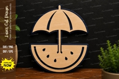 Watermelon Umbrella Art laser cut svg File watermelon Product Image 1