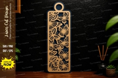 Floral Bookmark Pattern laser cut svg File floral bookmark Product Image 1