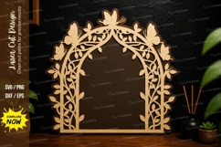 Floral Arch Frame laser cut svg File floral arch laser cut Product Image 1