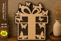 Gift Box Butterfly laser cut svg File gift box laser cut Product Image 1