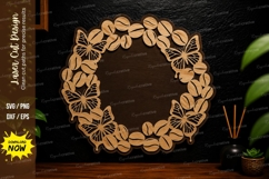 Leaf Circle Wreath laser cut svg File leaf wreath laser cut Product Image 1