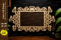 Floral Rectangle Frame laser cut svg File floral rectangle Product Image 1