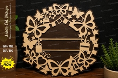 Butterfly Circle Frame laser cut svg File butterfly circle Product Image 1