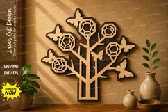 Geometric Flower Tree laser cut svg File geometric flower Product Image 1