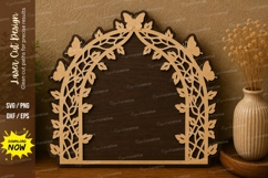 Leaf Arch Frame laser cut svg File leaf arch laser cut file Product Image 1