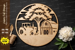 Farm Tractor Scene Laser Cut, tractor svg, farm svg, agricul Product Image 1