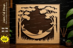 Hammock Nature Scene laser cut svg File hammock nature laser Product Image 1