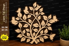 Floral Tree Design laser cut svg File floral tree laser cut Product Image 1