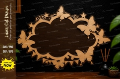 Butterfly Cloud Frame laser cut svg File butterfly cloud Product Image 1
