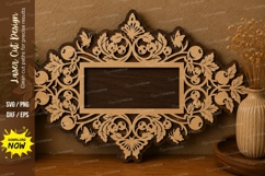 Floral Rectangle Frame laser cut svg File floral rectangle Product Image 1