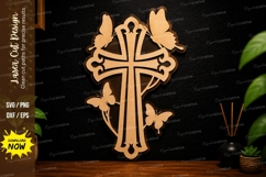 Butterfly Cross Art laser cut svg File cross laser cut svg Product Image 1