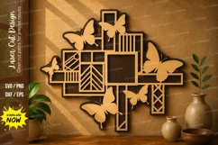 Geometric Butterfly Cross laser cut svg File geometric cross Product Image 1