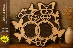 Butterfly Ring Decor laser cut svg File butterfly ring laser Product Image 1