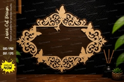 Vintage Floral Frame laser cut svg File vintage floral frame Product Image 1
