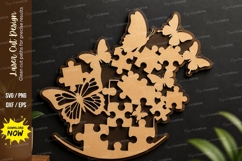 Puzzle Butterfly Heart laser cut svg File puzzle butterfly Product Image 1